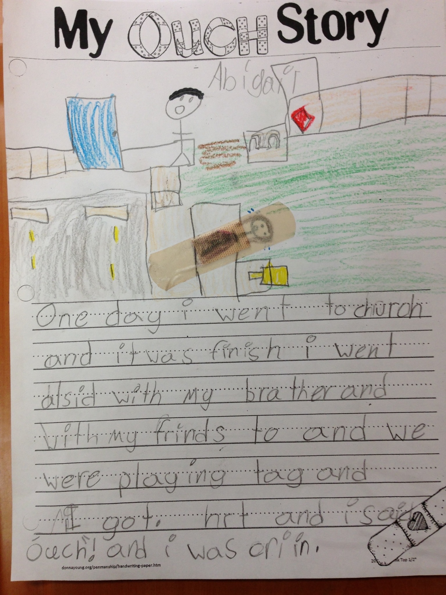My Ouch Story  Having fun in 1st grade!